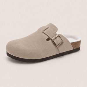 Fur-lined Suede Clogs by Qomfort
